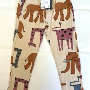 Zara Cream and Brown Animal Print Leggings